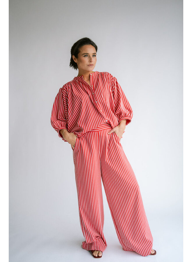 Sam Pants Red White Stripe