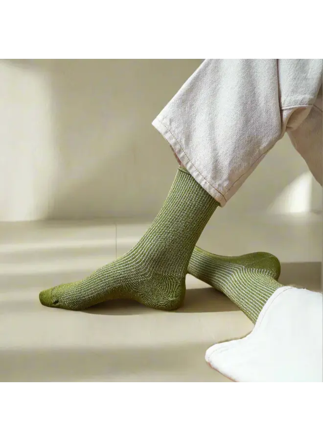 Klue Socks Olive Green Glitter