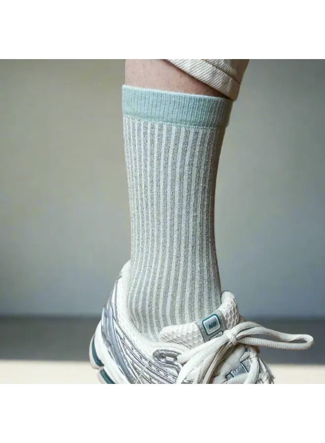 Klue Socks Stripes Grey Mist Glitter