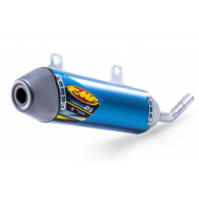 FMF Auspuff Powercore 2.1 Titanium blau für KTM SX125 / Husqvarna TC125 Bj. 16-18