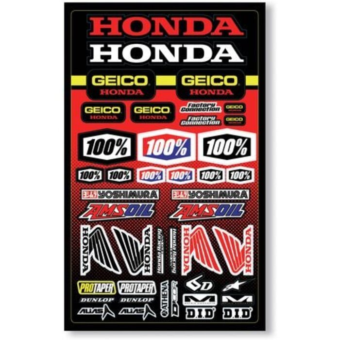 100 % Team Geico Honda Sticker Kit