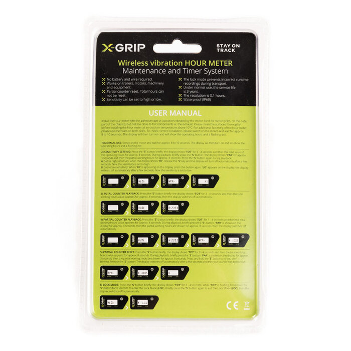 X-Grip Vibrations - Stundenzähler für Motocross und Enduro Motorräder