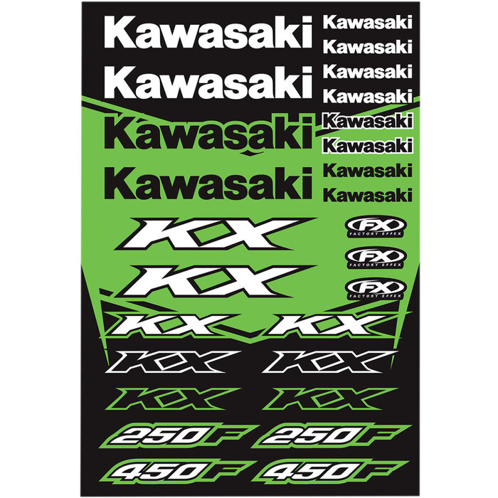 Factory Effex Universal Sticker Aufkleber Bogen Kawasaki