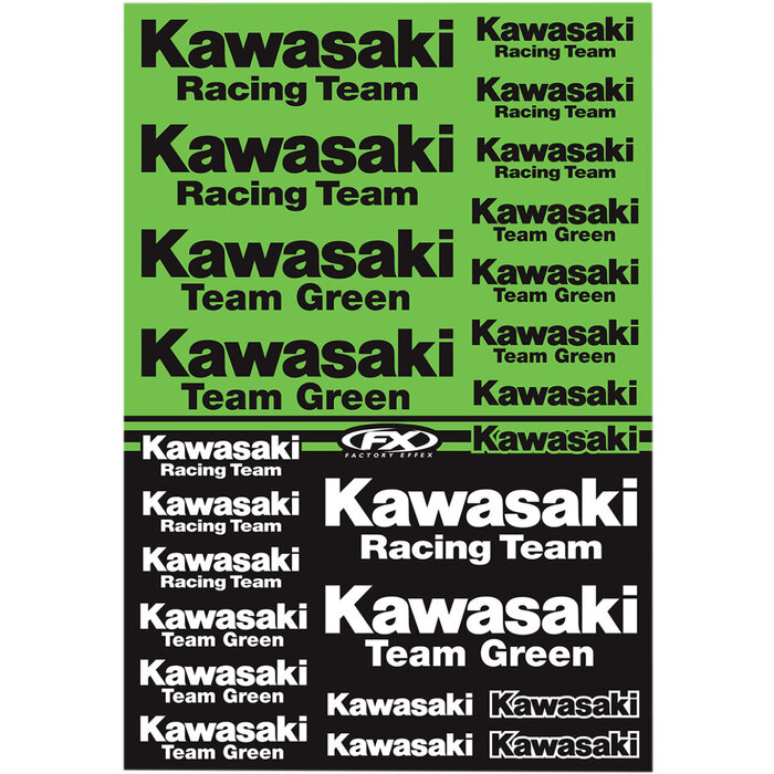 Factory Effex Universal Aufkleber-Bogen Kawasaki - Racing