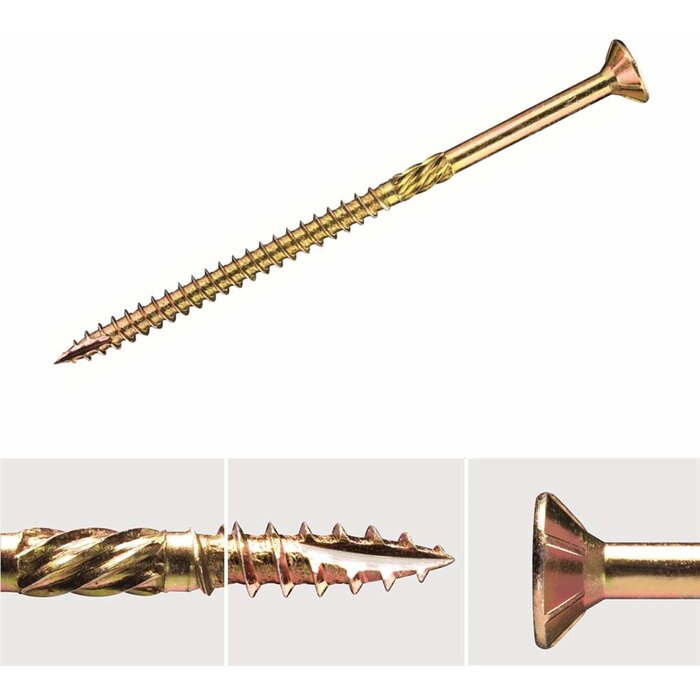 Förch 1 x 400 stk Holzbauschrauben mit Bohrspitze FSK-TX20 GELB 4x70