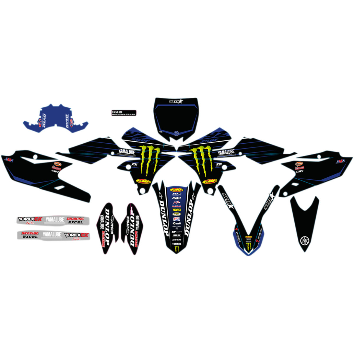 D'Cor Visuals `21 Star Monster Energy Yamaha Dekorsatz für YZ250F 