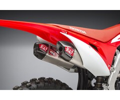 Yoshimura RS-9T Signature Series Dual Muffler Stainless Steel/Carbon End Cap Honda CRF250R Bj. 20-21
