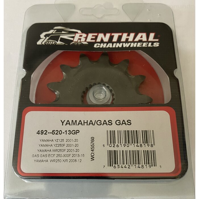 Renthal Ritzel für Yamaha YZ125 Bj. 01-23 / YZ250F Bj. 01-23 / WR250F Bj. 01-23