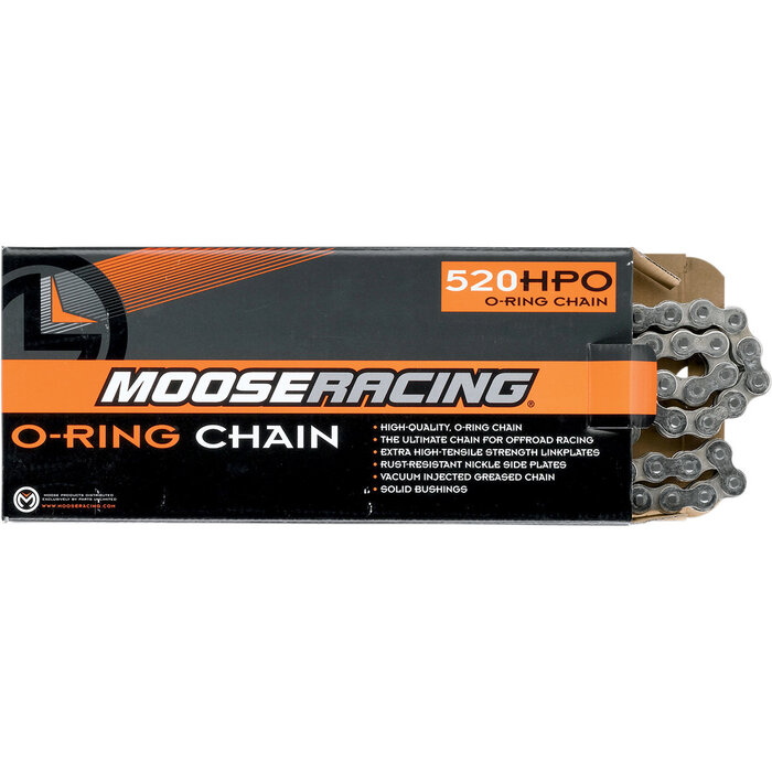Moose Racing O-Ring Kette 520 Chain mit 120 Glieder und Clip Schloß