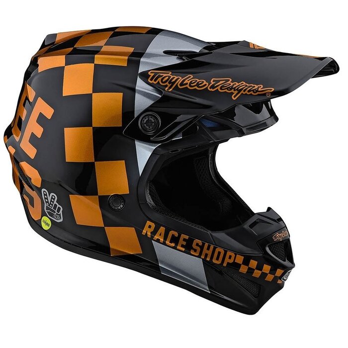 Troy Lee Designs Helm SE4 Polyacrylite MIPS Checker schwarz gold