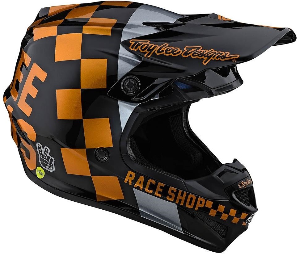 Troy Lee Designs Helm SE4 Polyacrylite MIPS Checker schwarz gold
