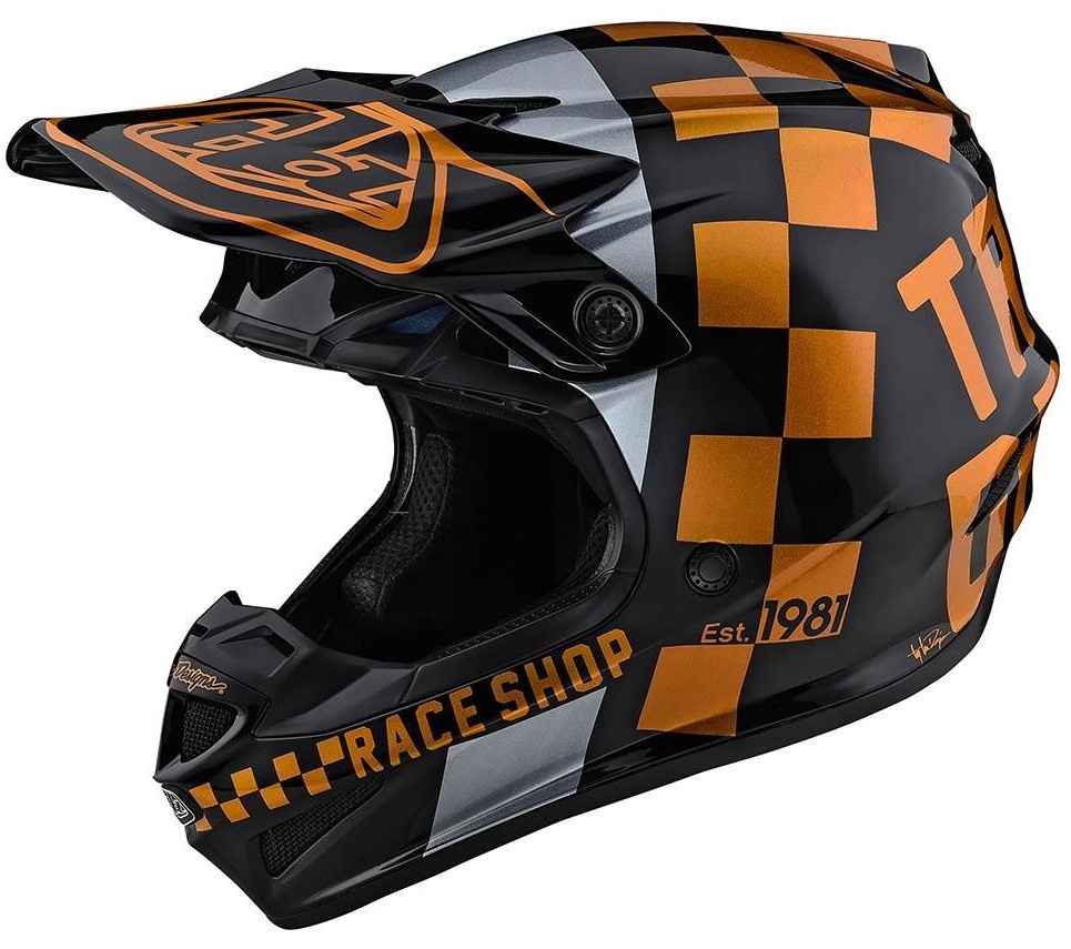 Troy Lee Designs Helm SE4 Polyacrylite MIPS Checker schwarz gold
