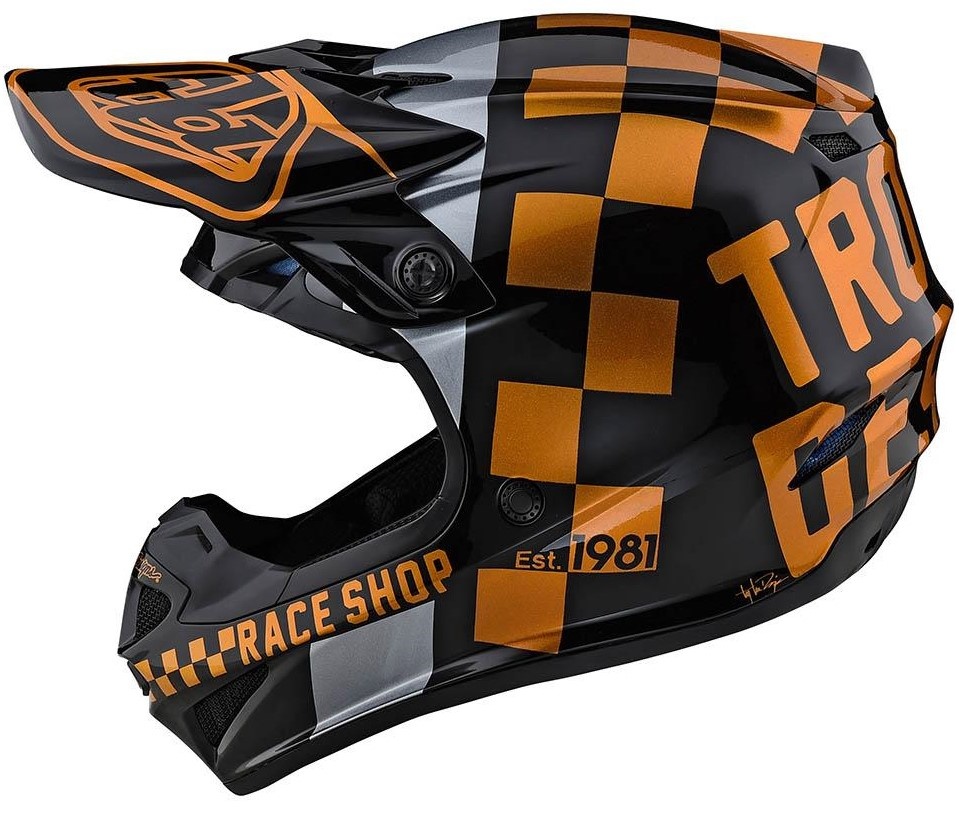 Troy Lee Designs Helm SE4 Polyacrylite MIPS Checker schwarz gold