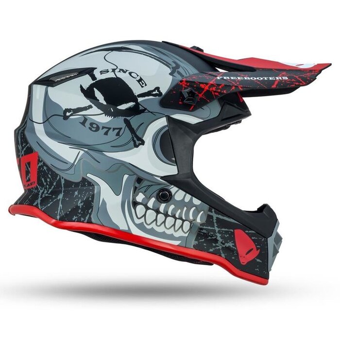 UFO Kinder Helm Bomber Freebooter grau rot
