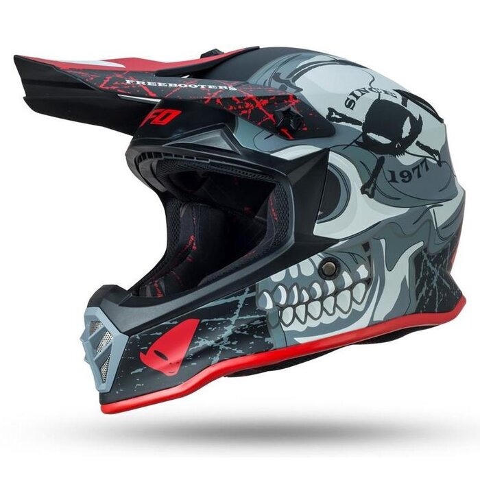 UFO Kinder Helm Bomber Freebooter grau rot