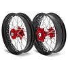 ART Supermoto Satz Räder komplett vorne + hinten SM 17x3,50/17x4,50 Felge schwarz/Nabe rot für Beta RR Modelle