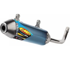 FMF Auspuff Powercore 2.1 Titanium blau für Yamaha YZ125 / Fantic XX125