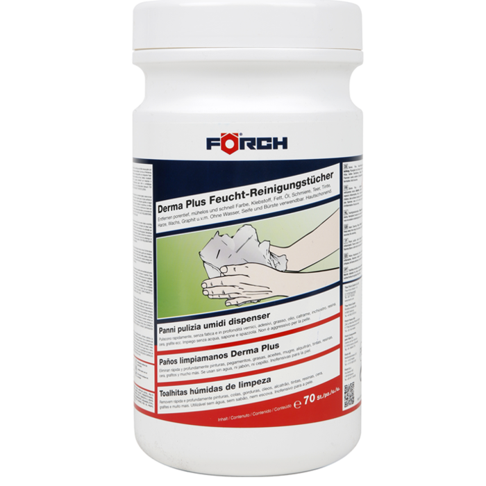 Förch Derma Plus Reinigungstücher Eimer mit 70 Stück feucht