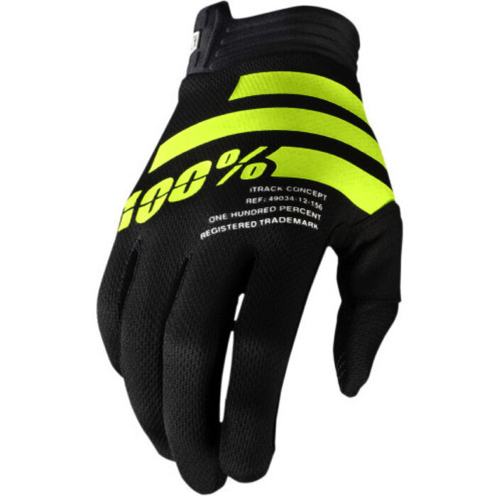 100 % iTrack Handschuhe schwarz neongelb
