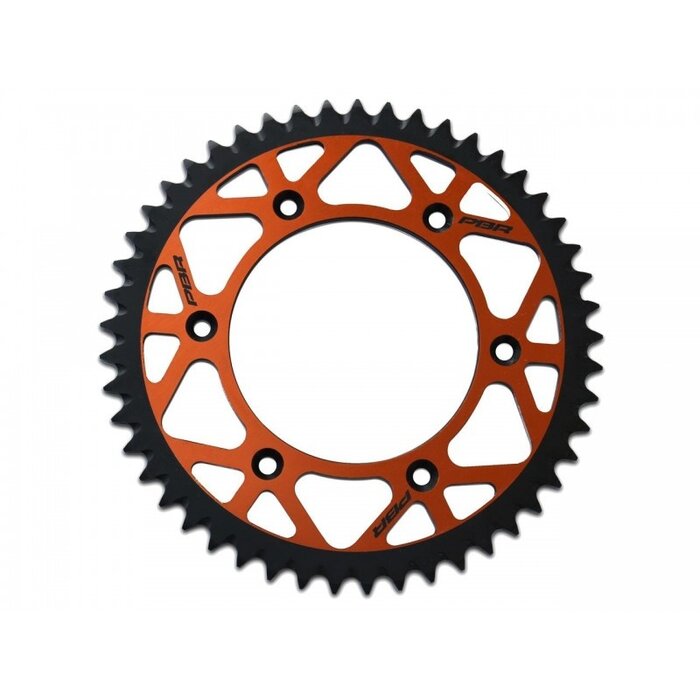 PBR Twin Color Kettenrad Orange / Schwarz  Aluminium Ultraleicht selbstreinigend hart eloxiert 520 Pitch Typ 899