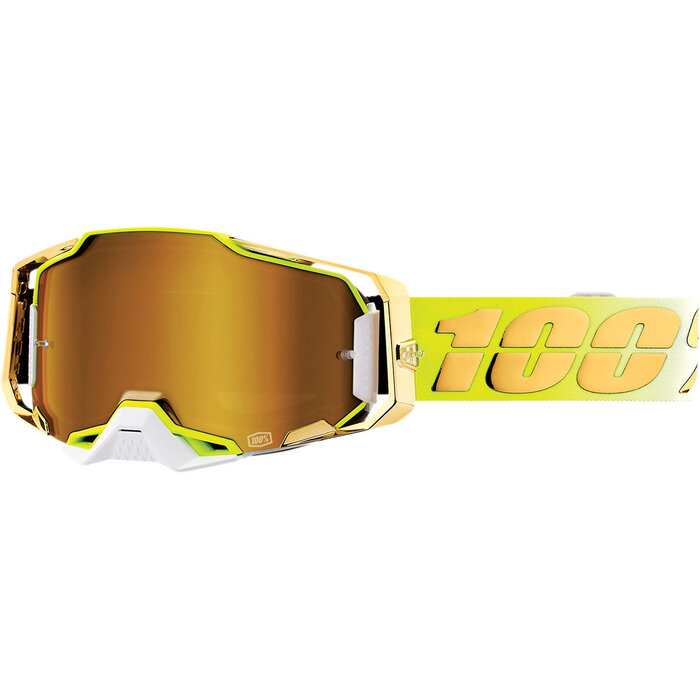 100 % Armega MX Enduro Brille Feelgood neongelb gold