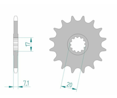 AFAM Steel Standard Front Ritzel 94119 - 420 / 12 Zähne für Beta RR50