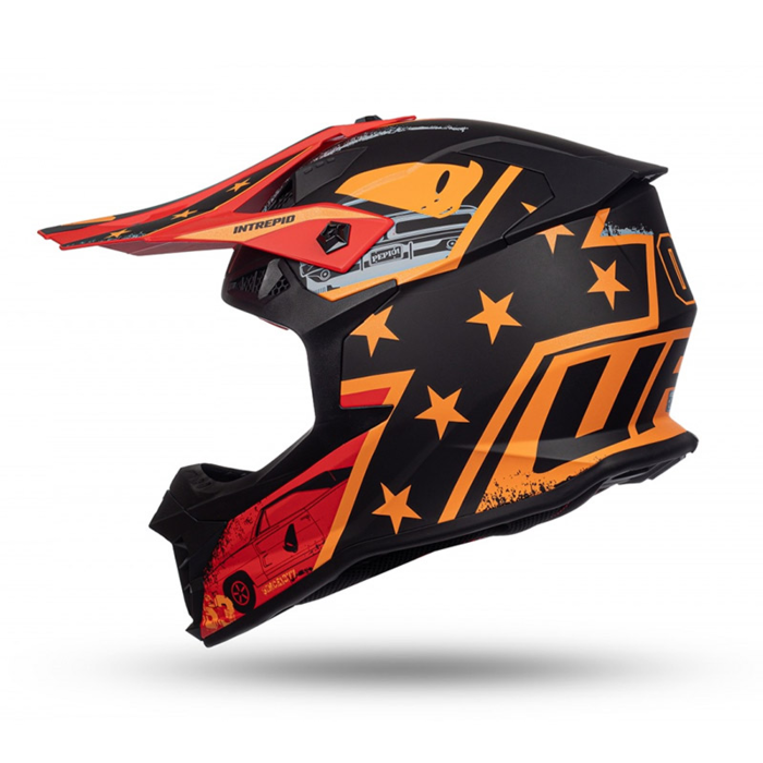 UFO Intrepid Helm - schwarz rot orange