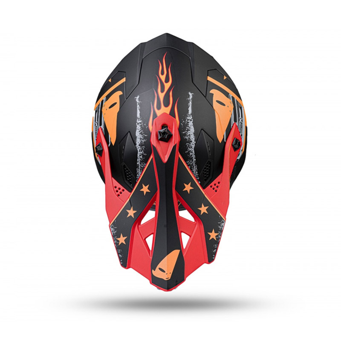 UFO Intrepid Helm - schwarz rot orange