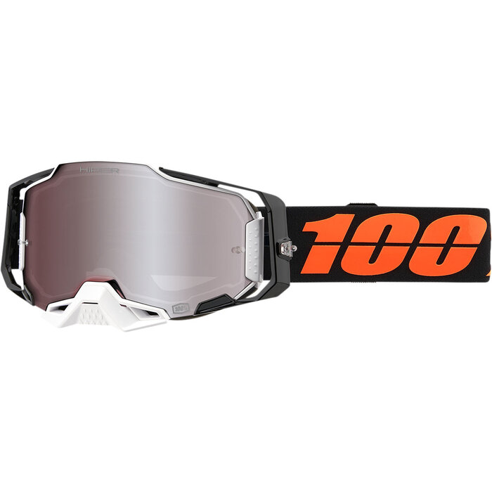 100 % Armega MX Enduro Brille Blacktail schwarz orange HiPER Silver| Mirror