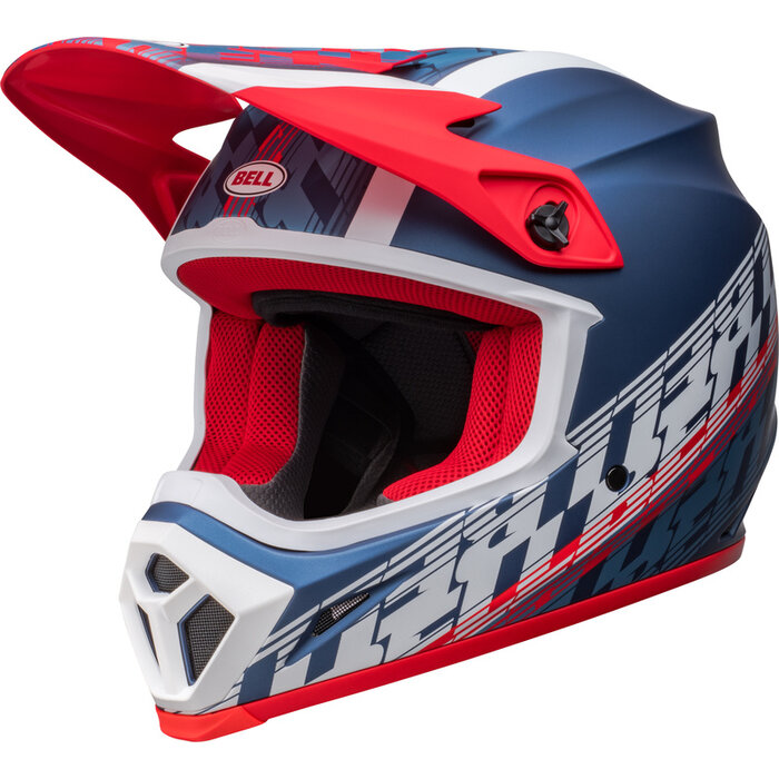 Bell MX-9 Mips Helm - Offset Matte Metallic blau weiss