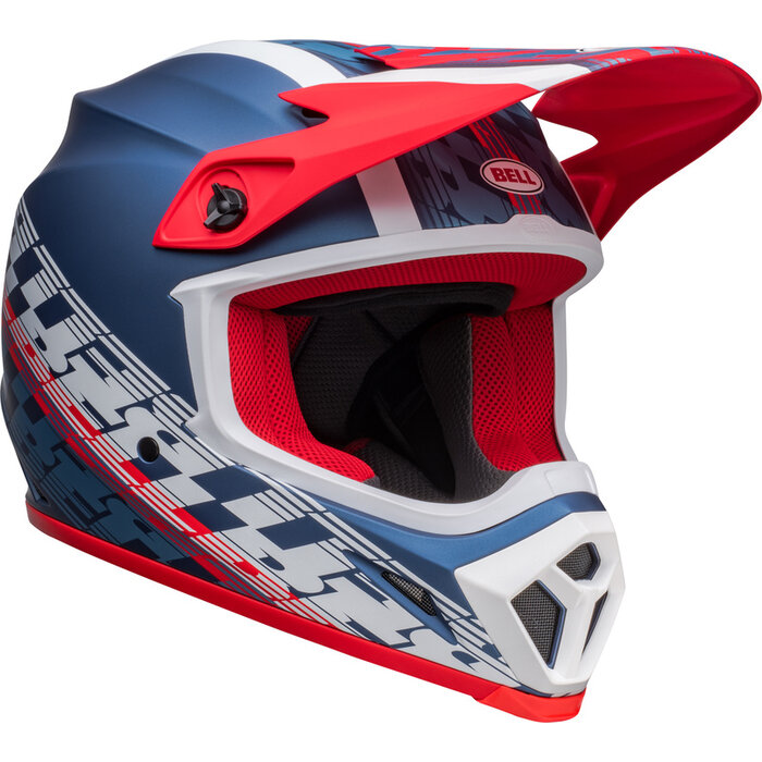 Bell MX-9 Mips Helm - Offset Matte Metallic blau weiss