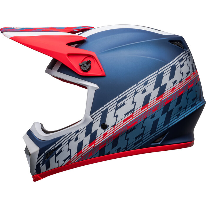 Bell MX-9 Mips Helm - Offset Matte Metallic blau weiss