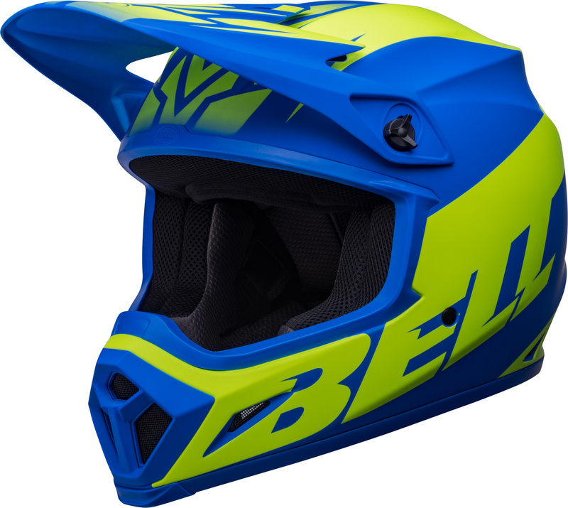 Bell MX-9 Mips Helm - Disrupt Matte Classic blau Hi-Viz gelb