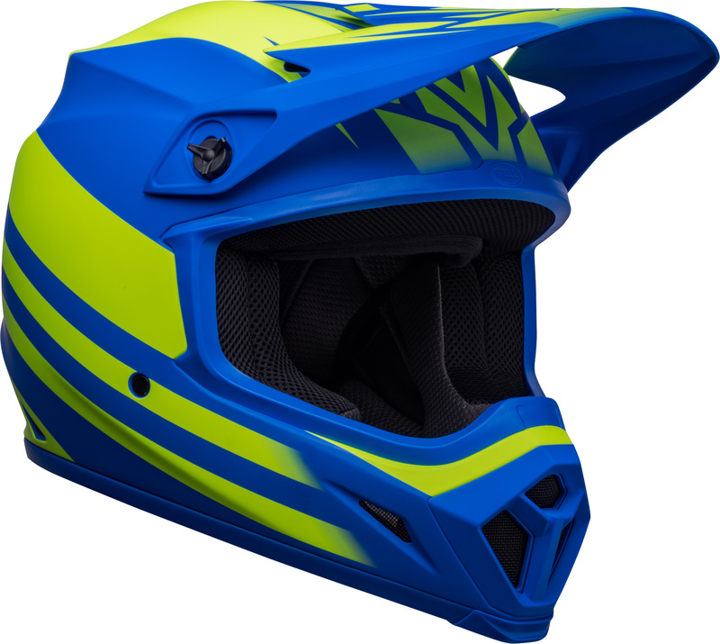 Bell MX-9 Mips Helm - Disrupt Matte Classic blau Hi-Viz gelb