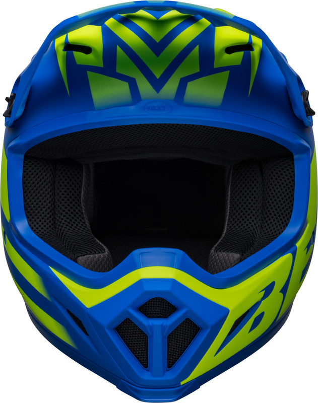 Bell MX-9 Mips Helm - Disrupt Matte Classic blau Hi-Viz gelb