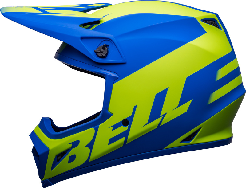 Bell MX-9 Mips Helm - Disrupt Matte Classic blau Hi-Viz gelb