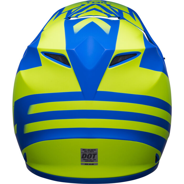 Bell MX-9 Mips Helm - Disrupt Matte Classic blau Hi-Viz gelb