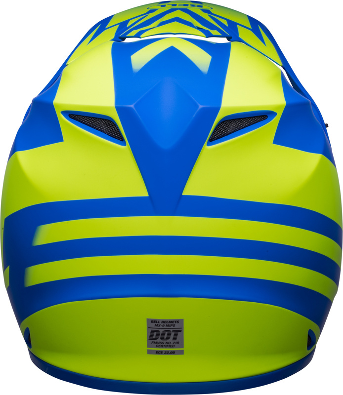 Bell MX-9 Mips Helm - Disrupt Matte Classic blau Hi-Viz gelb