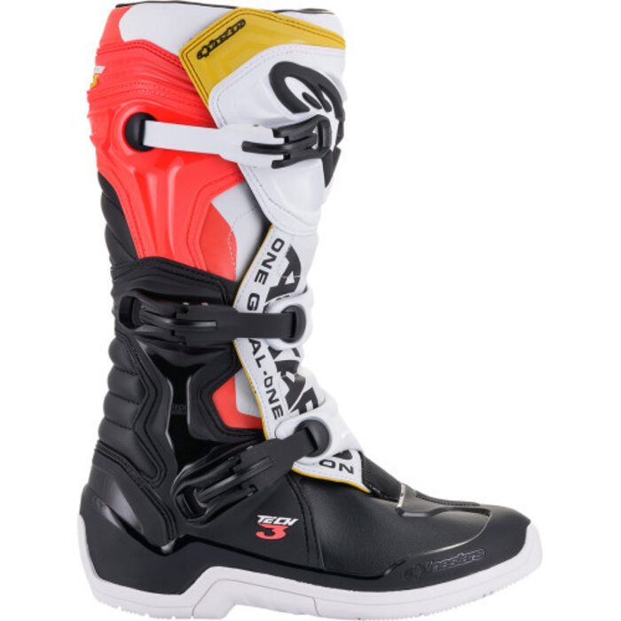 Alpinestars Stiefel Tech 3 schwarz weiss neonrot neongelb