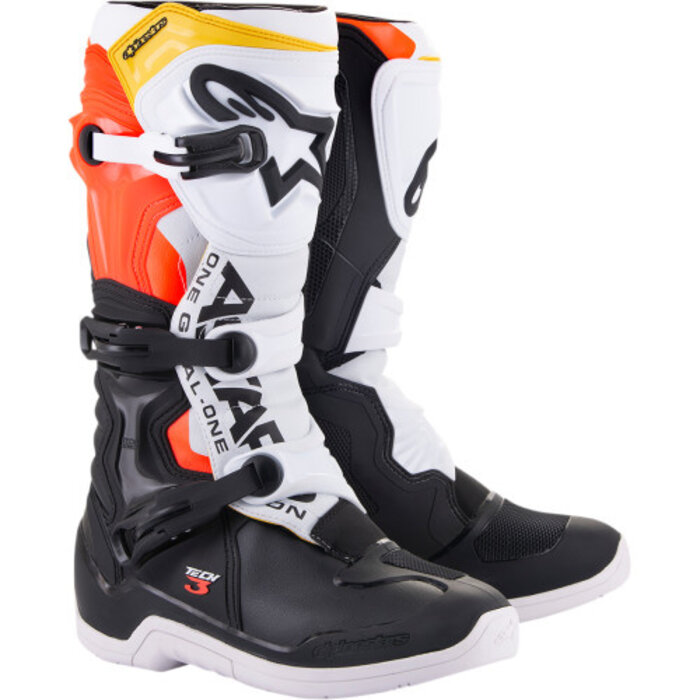 Alpinestars Stiefel Tech 3 schwarz weiss neonrot neongelb