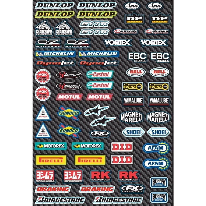 Factory Effex Universal Aufkleber Sticker Bogen Sponsor Kit Micro New