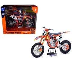 New Ray Ktm 450 Sx-F #2 Cooper Webb Supercross #1 Plate Stickers Red Bull Ktm Factory Racing 1/10 Diecast Motorcycle Model