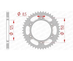 AFAM Steel Standard Rear Sprocket Kettenrad 71304 - 520