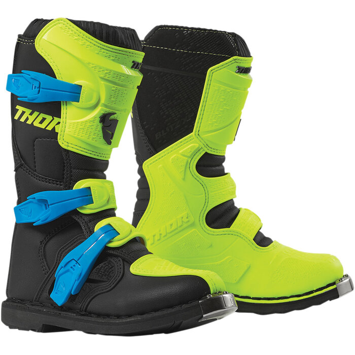 Thor Kinder - Jugendliche Blitz XP Stiefel blau grün  fluoreszierend schwarz
