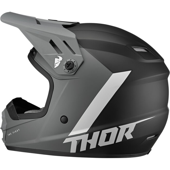 Thor Kinderhelm Sector Chev Helm für Jugendliche schwarz grau