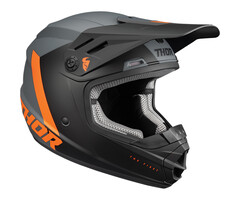 Thor Kinderhelm Sector Chev Helm für Jugendliche grau matt orange