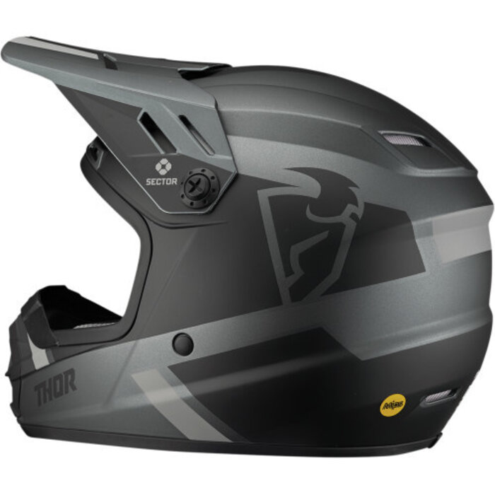 Thor Kinderhelm Sector Split MIPS® Helm Grau Matt Schwarz