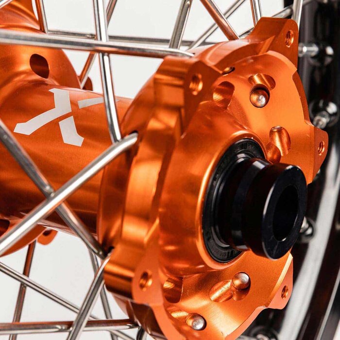 X-Grip Felgen Satz V1 / vorne 1.60" X 21" & hinten 2,15" X 19" vorne für KTM SX SXF EXC EXC-F ab Bj. 2016-2022  schwarz / orange