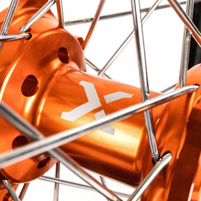 X-Grip Felgen Satz V1 / vorne 1.60" X 21" & hinten 2,15" X 19" vorne für KTM SX SXF EXC EXC-F ab Bj. 2016-2022  schwarz / orange