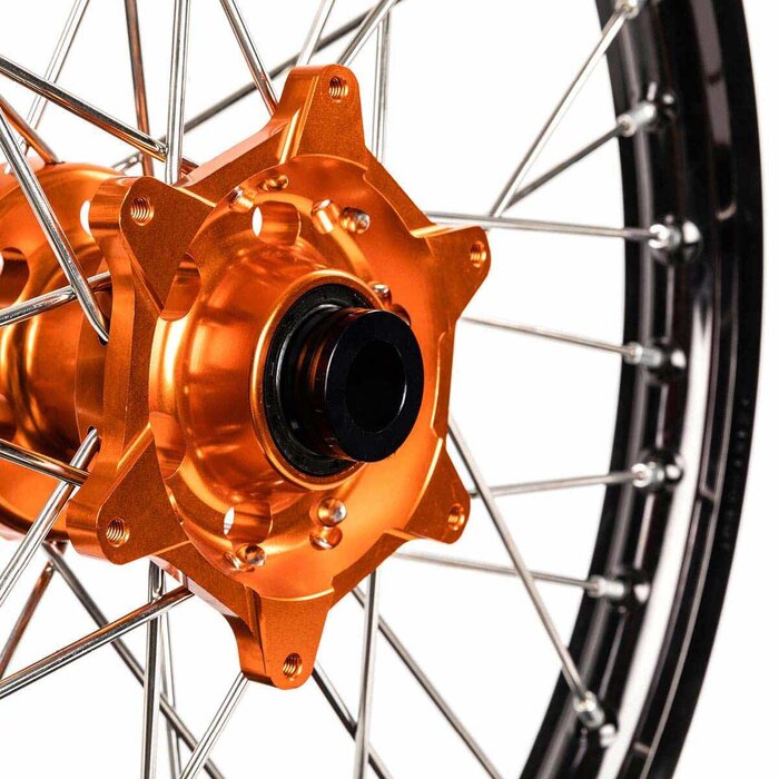 X-Grip Felgen Satz V1 / vorne 1.60" X 21" & hinten 2,15" X 19" vorne für KTM SX SXF EXC EXC-F ab Bj. 2016-2022  schwarz / orange